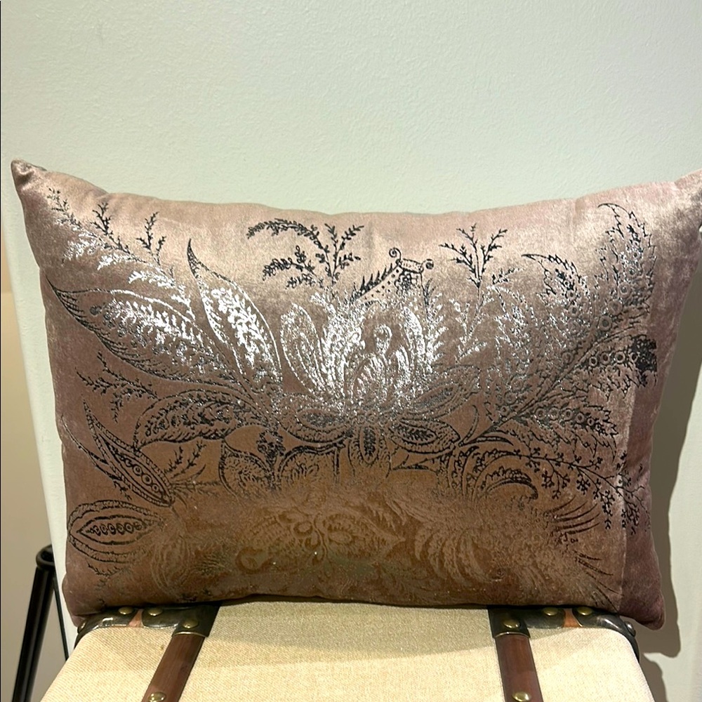 NWT Nourism Brown and Silver Decorative Pillow